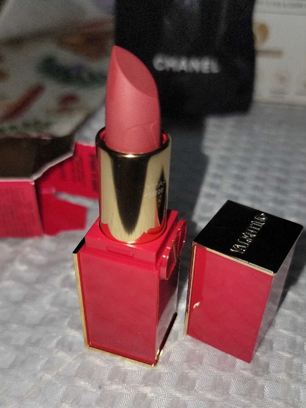 Valentino Rosso Matte Lipstick - 111A Undressed Velvet & Mini Chanel Mascara